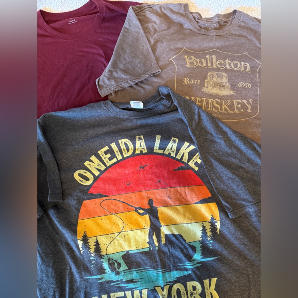 Sonoma, Old Navy Graphic T-Shirts Set. Lake Oneida. Size 2xl, 3xl.